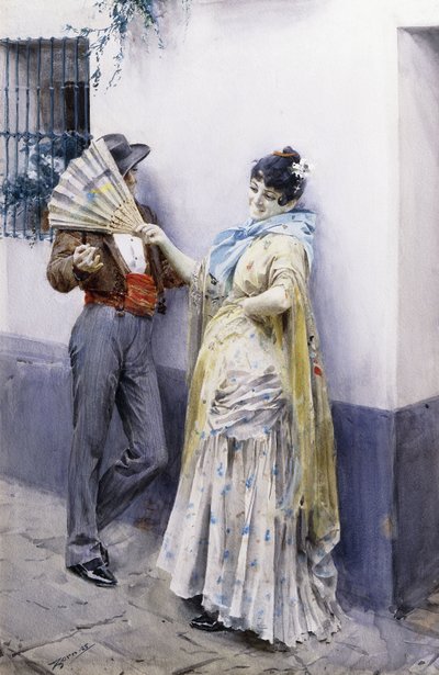 Flirt, 1885 av Anders Leonard Zorn