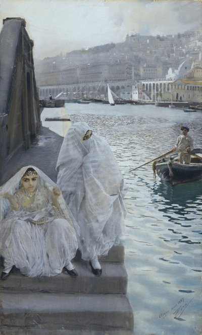 Från Algiers hamn par Zorn, Anders Leonard (1860-1920). Akvarell på papper, storlek: 67x41 av Anders Leonard Zorn