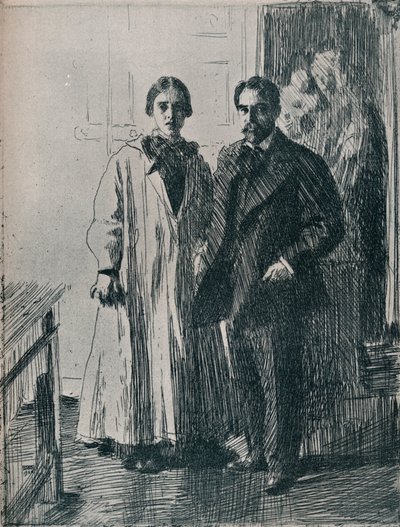 Herr och fru Atherton Curtis från Anders Zorns etsning, c1880-1906, 1906 av Anders Leonard Zorn