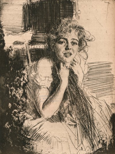 Porträtt av fröken Emma Rassmussen, 1904, 1906 av Anders Leonard Zorn