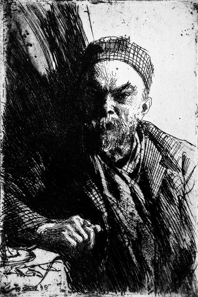 Porträtt av poeten Paul Verlaine 1844-1896, 1895 av Anders Leonard Zorn