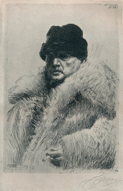 Självporträtt, 1916 av Anders Leonard Zorn