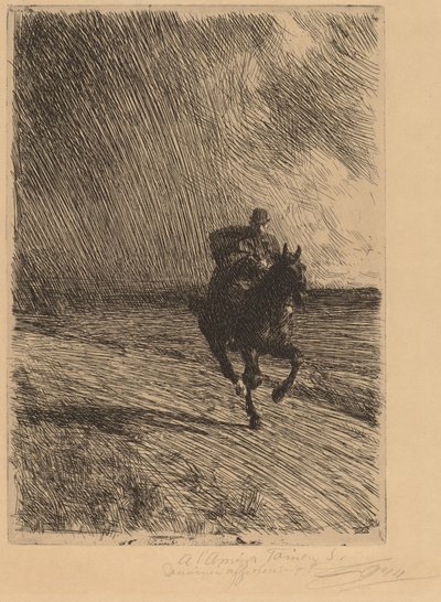 Storm Stormen, 1891. av Anders Leonard Zorn