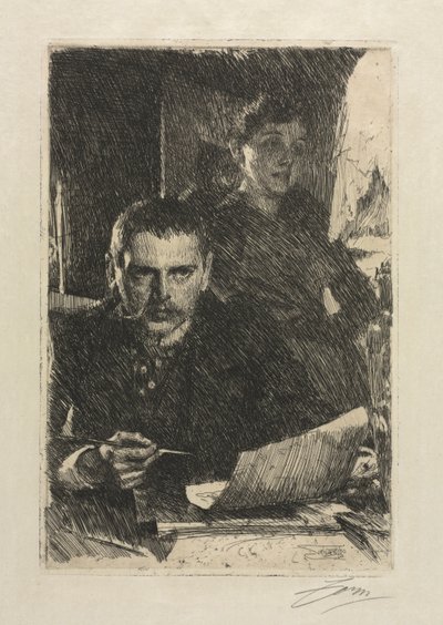 Konstnären och hans hustru, 1890. av Anders Leonard Zorn