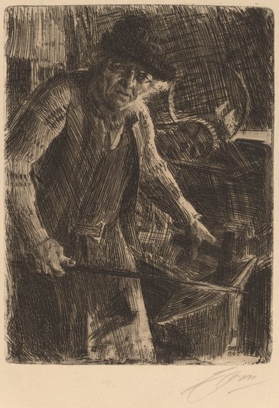 Mästaren-Smeden, 1907. av Anders Leonard Zorn