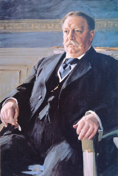 William H. Taft (1857-1930) (lito i färg) av Anders Leonard Zorn