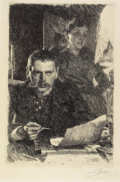 Zorn och hans hustru, 1890 av Anders Leonard Zorn