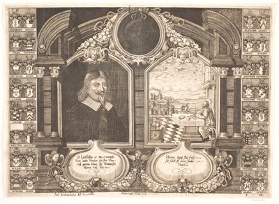 Johan Brockenhuus och scen med evangelisten Matteus. Till begravningspredikan av Anders Ottesen