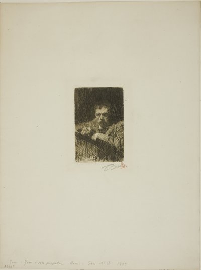 En målare-etsare (självporträtt) av Anders Leonard Zorn