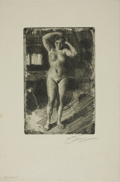 Anna gör sitt hår av Anders Leonard Zorn