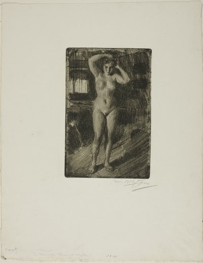 Anna gör sitt hår av Anders Leonard Zorn