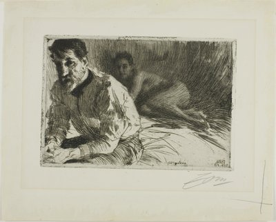 Augustus Saint-Gaudens II (Saint-Gaudens och hans modell) av Anders Leonard Zorn