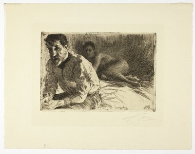 Augustus Saint Gaudens II (Saint Gaudens och hans modell) av Anders Leonard Zorn