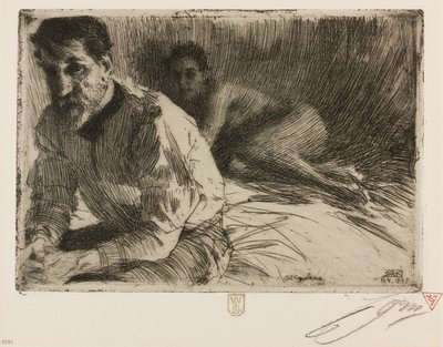 Augustus Saint Gaudens II (Saint Gaudens och hans modell) av Anders Leonard Zorn