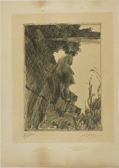 Badare (kväll) II av Anders Leonard Zorn