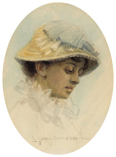 Emma Lamm med stråhatt av Anders Zorn