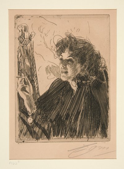 Flicka med en cigarett II av Anders Zorn