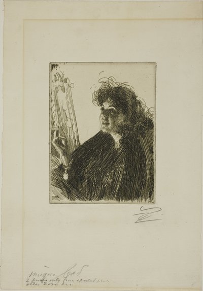 Flicka med en cigarett I av Anders Leonard Zorn