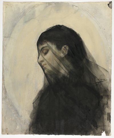 Huvud av en beslöjad kvinna av Anders Zorn
