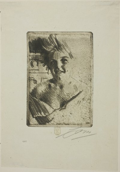 Skrattande modell I av Anders Leonard Zorn