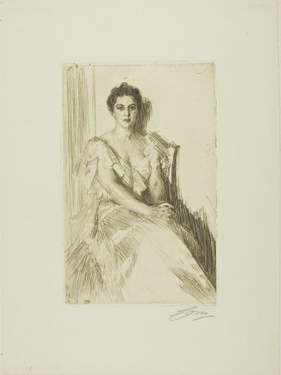 Mrs. Cleveland II av Anders Leonard Zorn