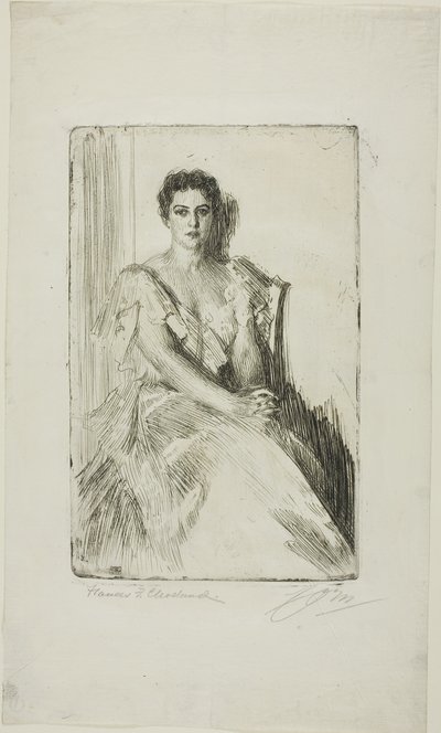 Mrs. Cleveland II av Anders Leonard Zorn
