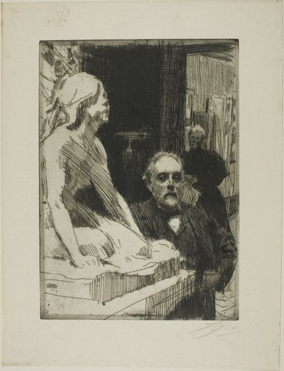 Pontus Fürstenberg och hans fru (står nära Hasselbergs "Grodan") av Anders Zorn