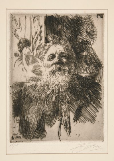 Porträtt av A. Rodin av Anders Leonard Zorn