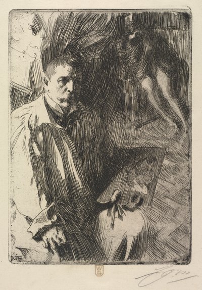 Porträtt av konstnären och hans modell av Anders Leonard Zorn