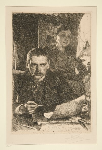 Porträtt av konstnären och hans fru av Anders Leonard Zorn