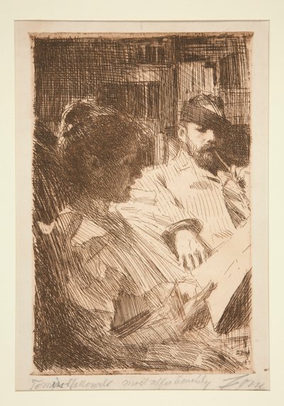 Reading (Mr. & Mrs. Charles Deering) av Anders Leonard Zorn