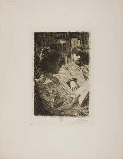 Reading (Mr. och Mrs. Ch. Deering) av Anders Zorn