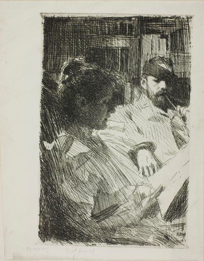 Reading (Mr. och Mrs. Ch. Deering) av Anders Zorn