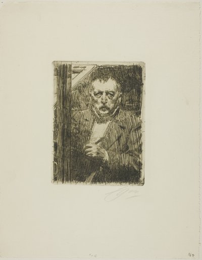 Självporträtt 1911 av Anders Leonard Zorn
