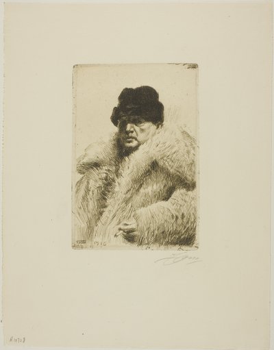 Självporträtt 1916 av Anders Leonard Zorn