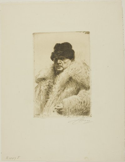 Självporträtt 1916 av Anders Leonard Zorn