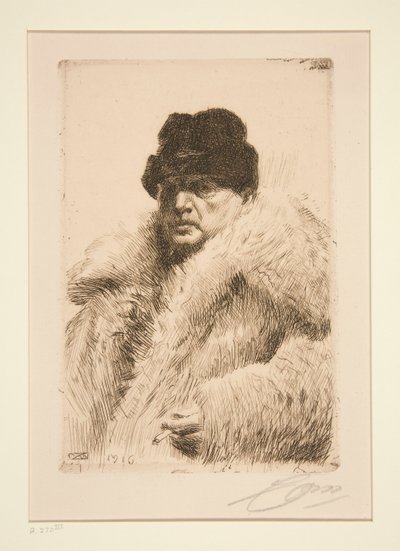 Självporträtt 1916 av Anders Leonard Zorn