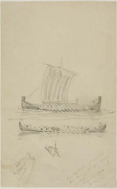 Skiss av kapten Andersons segelfartyg av Anders Zorn