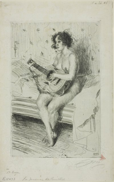Gitarrspelaren av Anders Leonard Zorn