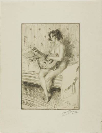 Gitarrspelaren av Anders Leonard Zorn