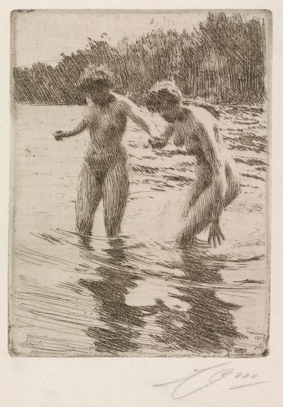 Två badande av Anders Leonard Zorn