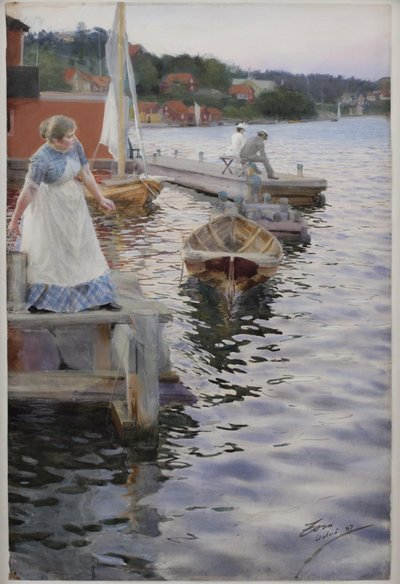 Vågor som slår av Anders Leonard Zorn