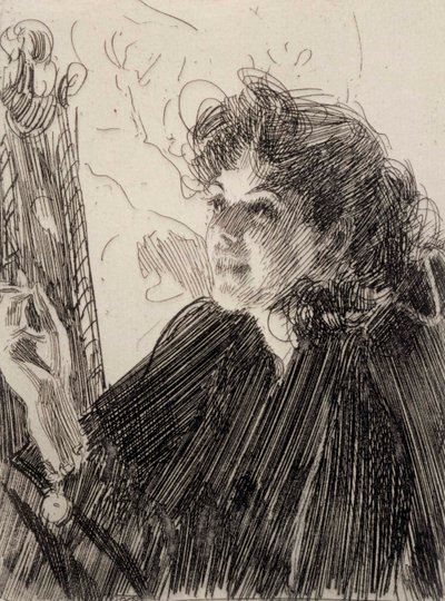 Kvinna som röker av Anders Zorn