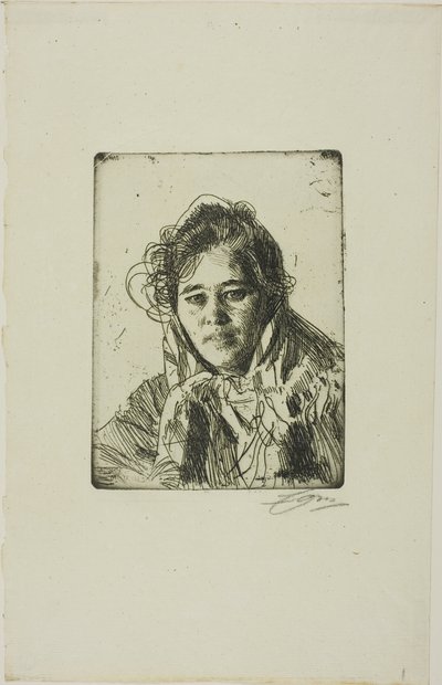 Ung flicka från Mora (Kråkbergs Anna) av Anders Zorn