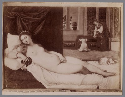 Fotoreproduktion av målningen Venus av Urbino av Titian Firenze, Venere (Tiziano Gall. Uff.) (titel på objekt) av Anderson (firma)