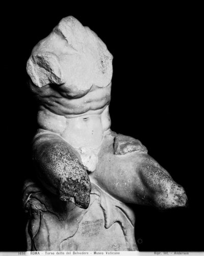 The Belvedere Torso af Apollonios af Nestor, ca. 1890 (s/h foto) Sverige av Anderson Anderson