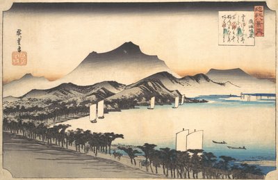 Klart väder i Awazu, 1800-talet. av Ando Hiroshige