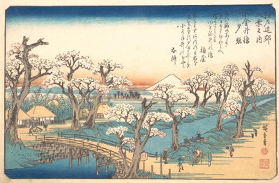 Evening Glow vid Koganei Border, 1800-talet. av Ando Hiroshige