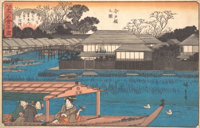 En karta över Imado-bron? 1840. , mygga. 1840. av Ando Hiroshige
