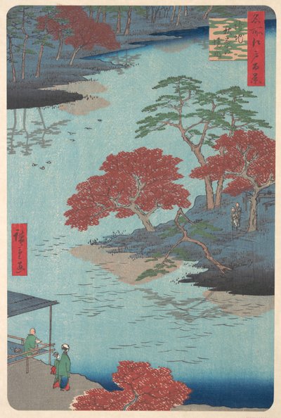 Inne i Akiba-helgedomen vid Ukeji, 8:e månaden, ormår 1857., 8:e månad, ormår 1857. av Ando Hiroshige